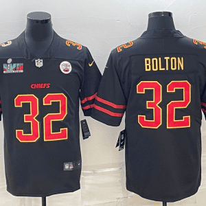 Kansas City Chiefs #32 Nick Bolton Black Red Gold Super Bowl LVII Patch Vapor Untouchable Limited Stitched Jersey