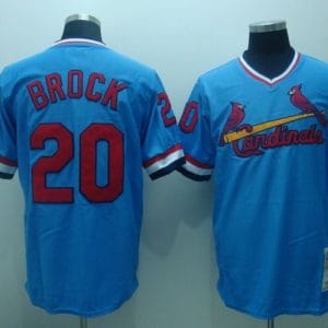 Mitchell And Ness Cardinals #20 Lou Brock Stitched Blue Throwback Jersey
