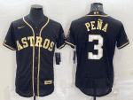 Houston Astros #3 Jeremy PeNa Black Gold Flex Base Stitched Jersey