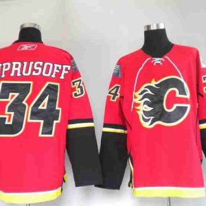 Flames #34 Miikka Kiprusoff Stitched Red Jersey