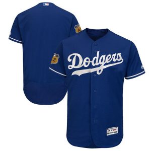 Los Angeles Dodgers Majestic Royal 2017 Spring Training Authentic Flex Base Team Stitched Jersey