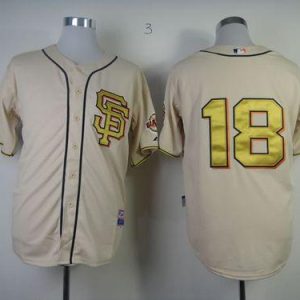 Giants #18 Matt Cain Cream Gold No. Stitched Jersey