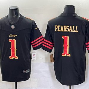 San Francisco 49ers #1 Ricky Pearsall Black 2025 F.U.S.E. ¡°Rivalries¡± Vapor Limited Stitched Jersey