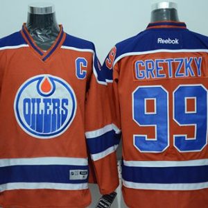 Oilers #99 Wayne Gretzky Orange CCM Throwback Stitched Jersey