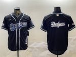 Los Angeles Dodgers Team Big Logo Black 2024 World Series Champions Limited Stitched Jersey