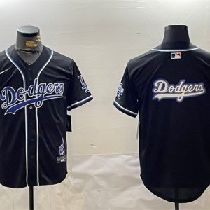 Los Angeles Dodgers Team Big Logo Black 2024 World Series Champions Limited Stitched Jersey
