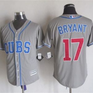 Cubs #17 Kris Bryant Grey Alternate Road New Cool Base Stitched Jersey