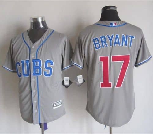 Cubs #17 Kris Bryant Grey Alternate Road New Cool Base Stitched Jersey