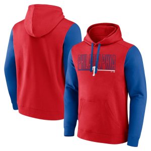 Philadelphia Phillies Red Outline Fleece Pullover Hoodie