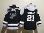 San Antonio Spurs #21 Tim Duncan Black Ageless Must-Have Lace-Up Pullover Hoodie