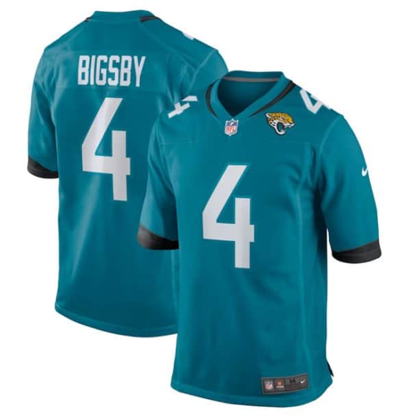 Jacksonville Jaguars #4 Tank Bigsby Teal Stitched Jersey