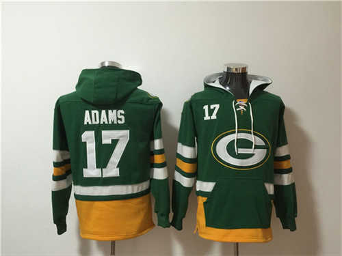 Green Bay Packers #17 Davante Adams Green Ageless Must-Have Lace-Up Pullover Hoodie