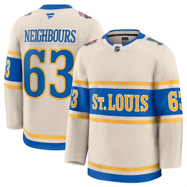 St. Louis Blues #63 Jake Neighbours Cream 2024-25 Winter Classic Stitched Jersey