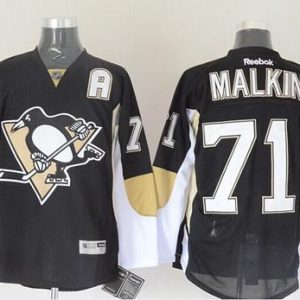 Penguins #71 Evgeni Malkin Black Stitched Jersey