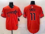 Houston Astros #11 Cam Smith Orange 2025 City Connect With Texas Patch Limited Stitched Jersey