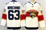 Florida Panthers #63 Brad Marchand White 2024-25 Home Stitched Jersey
