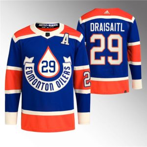 Edmonton Oilers #29 Leon Draisaitl 2023 Royal Heritage Classic Primegreen Stitched Jersey