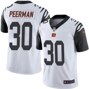 Bengals #30 Cedric Peerman White Stitched Limited Rush Nike Jersey