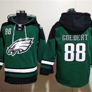 Philadelphia Eagles #88 Dallas Goedert Green Lace-Up Pullover Hoodie