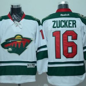 Wild #16 Jason Zucker White Stitched Jersey