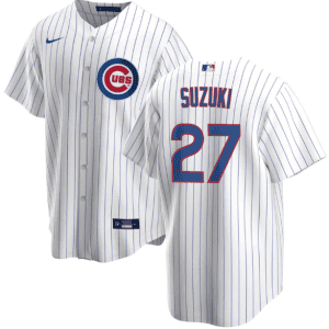 Chicago Cubs #27 Seiya Suzuki White Stitched Baseball Jersey
