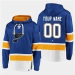 St. Louis Blues Custom Blue Ageless Must-Have Lace-Up Pullover Hoodie