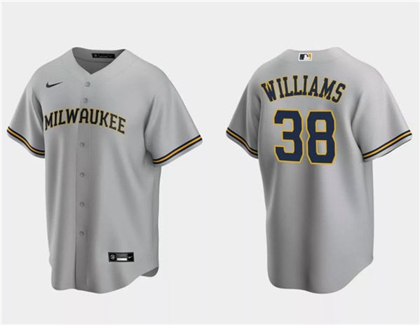Milwaukee Brewers #38 Devin Williams Gray Cool Base Stitched Jersey