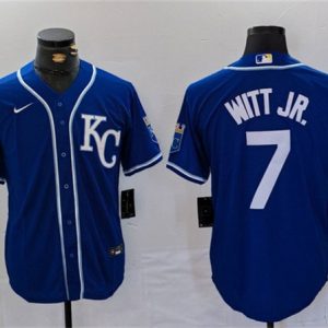 Kansas City Royals #7 Bobby Witt Jr. Royal Cool Base Stitched Jersey