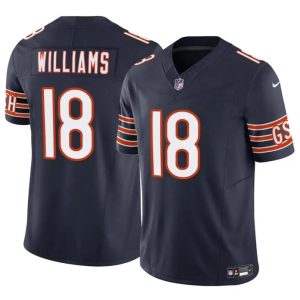 Chicago Bears #18 Caleb Williams Navy 2024 Draft F.U.S.E. Vapor Stitched Jersey