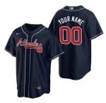 Atlanta Braves Customized Custom Navy Cool Base Stitched Jersey