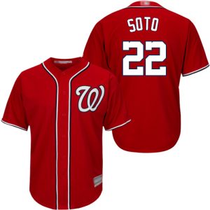 Washington Nationals #22 Juan Soto Red Cool Base Stitched Jersey