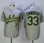 Mitchell And Ness Athletics #33 Jose Canseco Grey Throwback Stitched Jersey