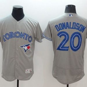 Blue Jays #20 Josh Donaldson Grey Flexbase Authentic Collection Stitched Jersey