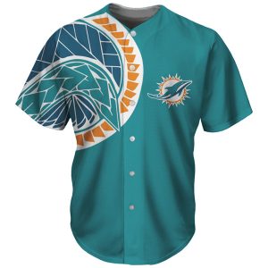 Miami Dolphins Aqua Baseball Jersey