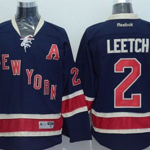 Rangers #2 Brian Leetch Dark Blue Third Stitched Jersey