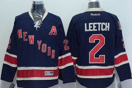 Rangers #2 Brian Leetch Dark Blue Third Stitched Jersey