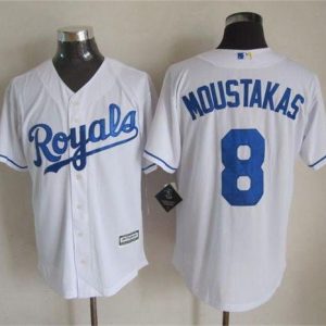 Royals #8 Mike Moustakas White New Cool Base Stitched Jersey