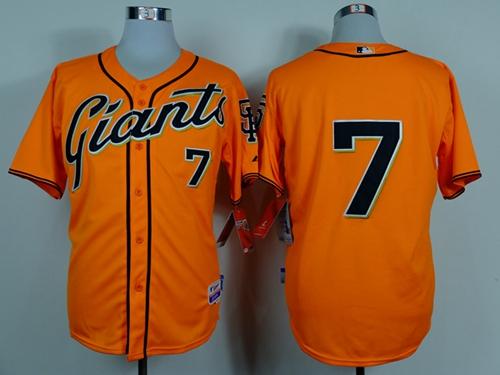 Giants #7 Gregor Blanco Orange Alternate Cool Base Stitched Jersey