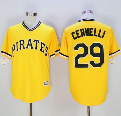 Pirates #29 Francisco Cervelli Gold New Cool Base Stitched Jersey