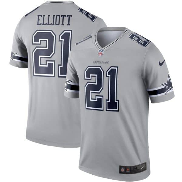 Dallas Cowboys Ezekiel Elliott Gray Inverted Legend Jersey
