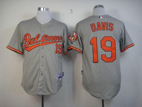 Orioles #19 Chris Davis Grey Cool Base Stitched Jersey
