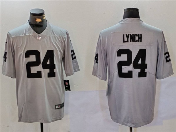 Las Vegas Raiders #24 Marshawn Lynch Gray Vapor Untouchable Limited Stitched Jersey