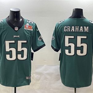 Philadelphia Eagles #55 Brandon Graham Green 2025 Super Bowl LIX Patch Vapor Untouchable Limited Stitched Jersey