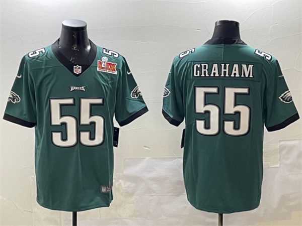 Philadelphia Eagles #55 Brandon Graham Green 2025 Super Bowl LIX Patch Vapor Untouchable Limited Stitched Jersey