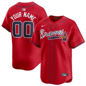 Atlanta Braves Custom Red 2024 Alternate Limited Stitched Jersey