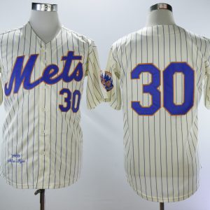 New York Mets #30 Nolan Ryan Cream 1969 Throwback Stitched Jersey