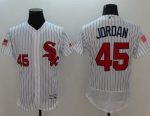 White Sox #45 Michael Jordan White(Black Strip) Fashion Stars Stripes Flexbase Authentic Stitched Jersey