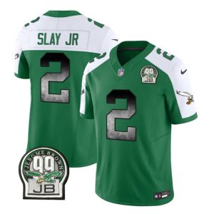 Philadelphia Eagles #2 Darius Slay JR Green White 2023 F.U.S.E. Throwback Vapor Untouchable Limited Stitched Jersey