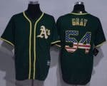 Athletics #54 Sonny Gray Green USA Flag Fashion Stitched Jersey