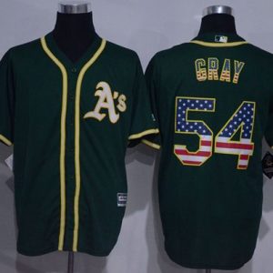 Athletics #54 Sonny Gray Green USA Flag Fashion Stitched Jersey